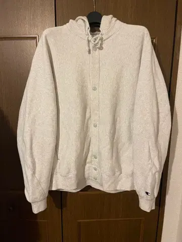 챔피온 x 엔할리우드 콜라보 후드 맨투맨 새상품급 오트밀