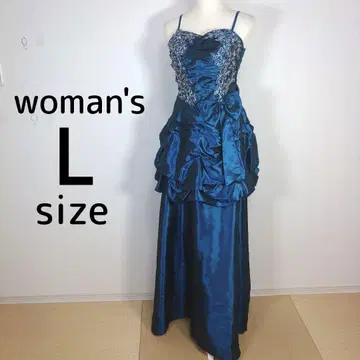 여성용 롱 드레스 L 사이즈 리본 네이비 피아노 발표회 결혼식