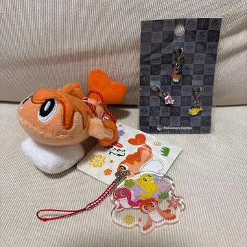 샤리타츠 봉제 인형 끈 장식 도감 메탈 참 키링 세트