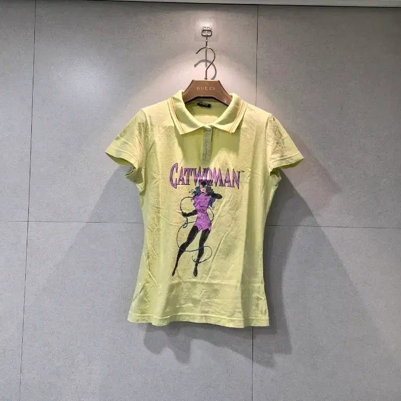 돌체앤가바나 D&G 정품 여성 캣우먼 프린트 반팔 카라 티셔츠