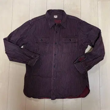 히코리 셔츠 DELUXEWARE 디럭스 웨어 와인 레드