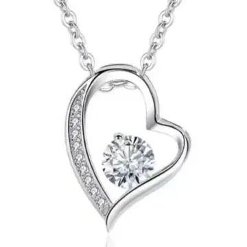 오픈 하트 실버 925 순은제 체인 스와로브스키 s925