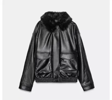 ZARA 미사용 새상품! 탈부착 가능 퍼 포함 페이크 가죽 자켓