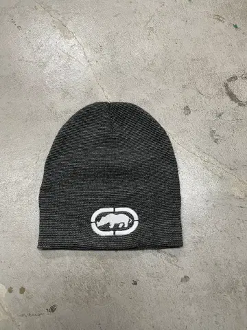 00s ECKO UNLTD 에코 니트 모자 비니 자수 y2k 그레이