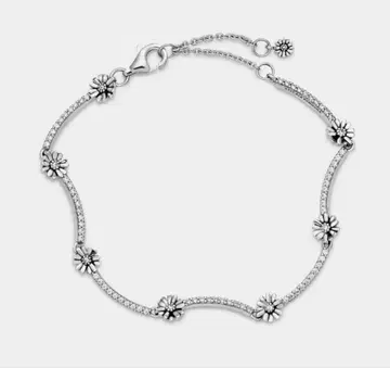 판도라 스파클링 데이지 플라워 팔찌 18cm