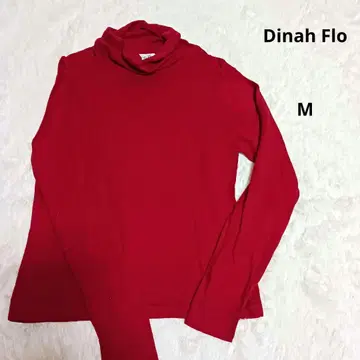 Dina Flo 빨간색 터틀넥 긴팔 상의 캐시미어 실크 M