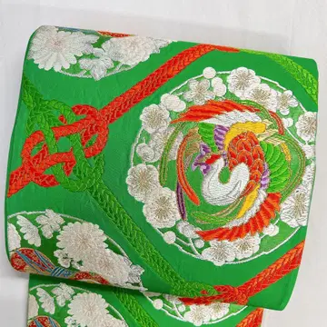 기모노 봉황 매화 국화 북 줄무늬 그린 112t