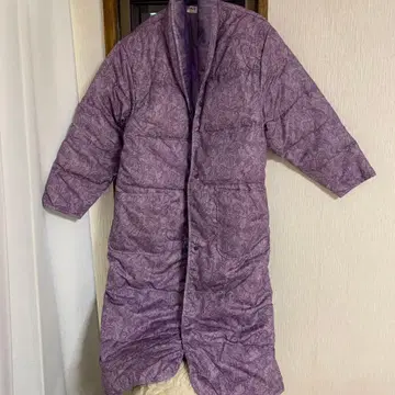 군제 페이즐리 퍼플 가운 깃털 M 새상품급 냉증