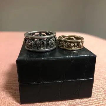 JustinDavis 실버 핑크 골드 반지 V계