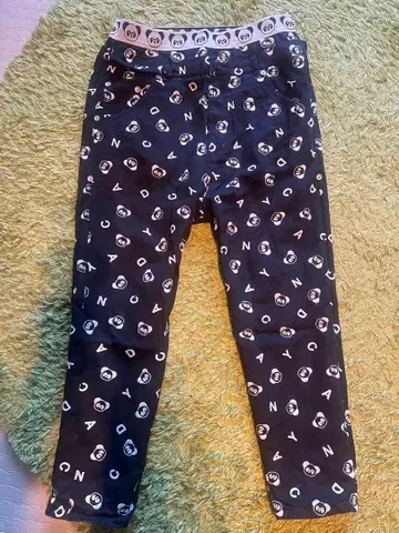 Candy stripper 페페짱 자수 사루엘 데님 팬츠 블랙