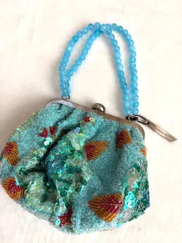 새상품급 Francesco Biasia 비즈 장식 핸드백