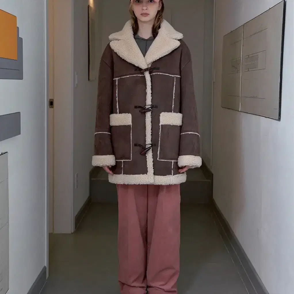 Sinoon 24FW Vintage Mustang Jacket Light Brown #시눈,#무스탕 on