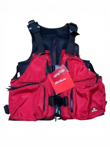 [ 미사용 ] 낚시 무사 이시다이 숏 플로팅 베스트 레드 빨간색