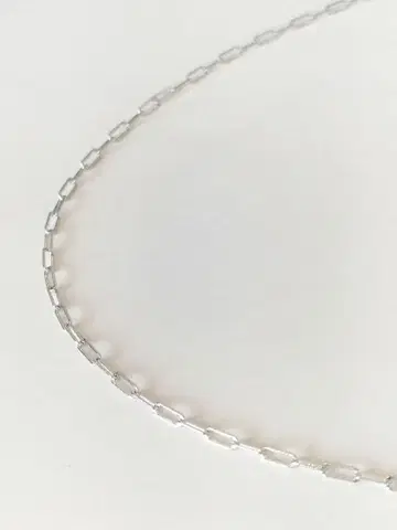 새상품 이탈리안 실버 925 페이퍼 클립 체인 목걸이 50cm 이탈리아제