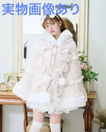 LIZLISA 밀푀유 레이스 판초 리본 리즈리사 핑크 케이프 코트