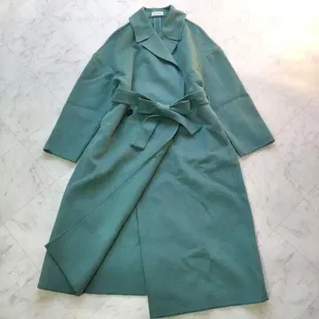 플라스테 울 블렌드 롱 체스터 코트 벨트 포함