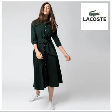 라코스테 폴로 원피스 셔츠 원피스 벨트 그린 A라인