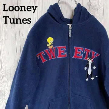 루니툰 맨투맨 후드티 지퍼 캐릭터 자수 여성용 M
