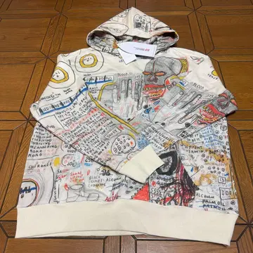 h&m 바스키아 프린트 후드티 L