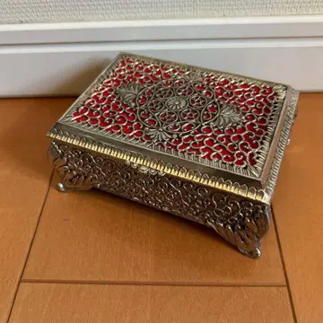 빈티지풍 쥬얼리 박스 실버 시스루 조각 소품함 앤티크