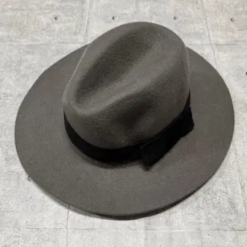새상품 미사용 중절모 울 펠트 그레이 블랙 리본