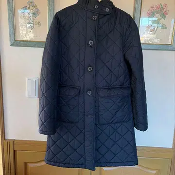 가격 인하 Macintosh 퀼팅 보아 롱 코트 네이비