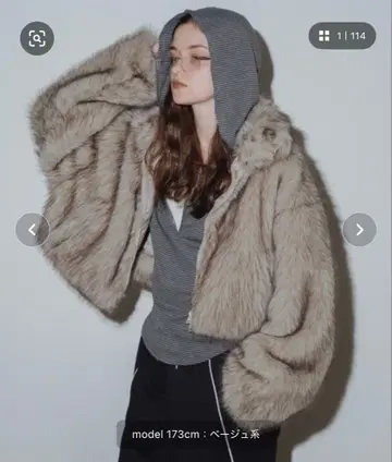 Mili affinity 인조 모피 숏 기장 더블 지퍼 자켓