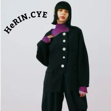 하자 있음 HeRIN.CYE 웨이브 넥 자켓 블랙