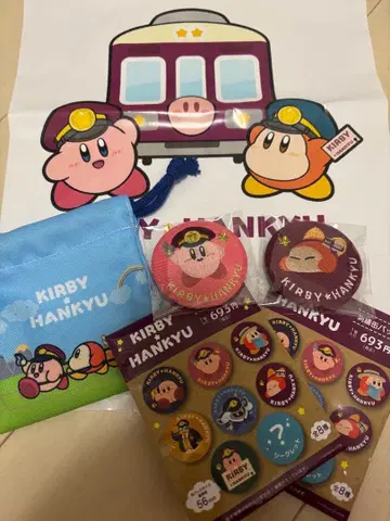 별의 커비 한큐 콜라보 자수 캔뱃지 와돌디 커비 복조리