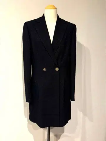 폴카 블랙 더블 브레스트 테일러드 자켓 38