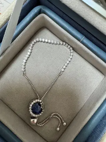 PANDORA 엘레강트한 파란 보석 팔찌