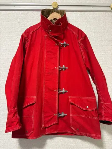 빈티지 파이어맨 자켓 레드 시모키타자와 구제 의류 메탈 후크