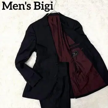 Men's Bigi 수트 울 60% 실크 40% 블랙 스트라이프