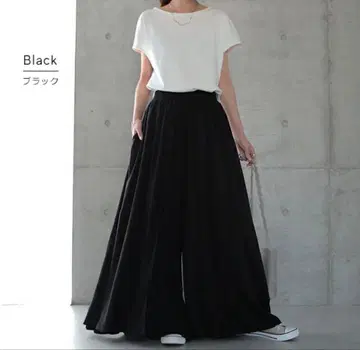 와이드 팬츠 블랙 플레어 팬츠 허그유