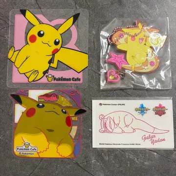 포켓몬 카페 피카츄 스티커, 아크릴 코스터, 러버 코스터