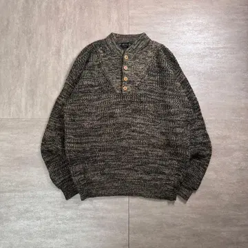 [ 90's ] artemis 헨리넥 리브 아크릴 니트 스웨터 L