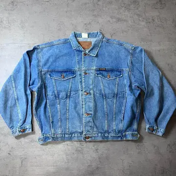 90s 할리데이비슨 데님 자켓 자수 택 가죽 패치 L