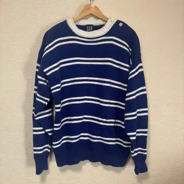 올드 갭 보더 니트 90s 블루 화이트