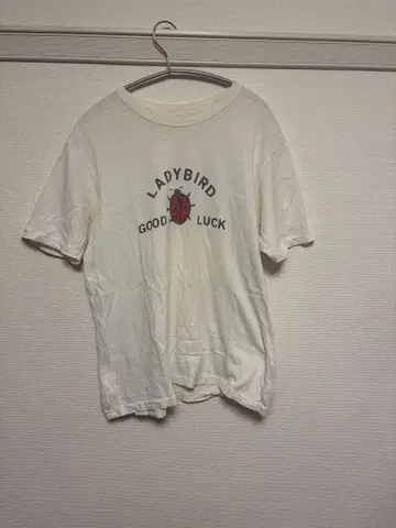 UES 셔츠 무당벌레 프린트 화이트 빈티지