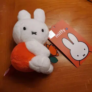 한국 한정판 미피 MIFFY 봉제 인형 키링 꽃