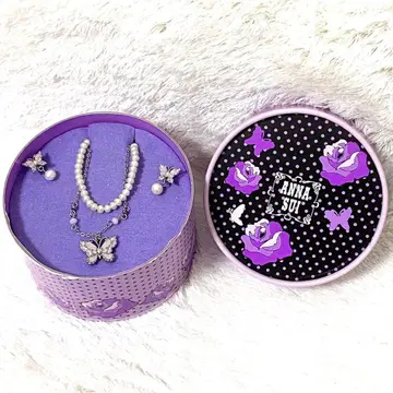 ANNA SUI 안나수이 귀걸이 목걸이 이중 버터플라이 나비 박스 있음
