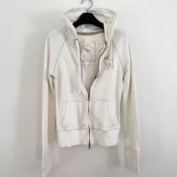 Abercrombie &Fitch 아이보리 풀 집업 후드티 Y2K