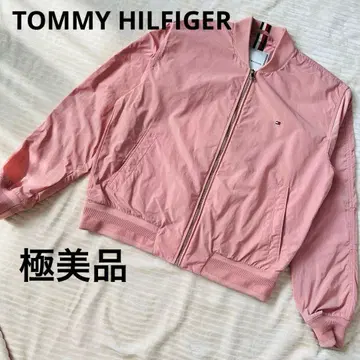 TOMMY HILFIGER 핑크 블루종 자켓 겉옷 S 로고 자수