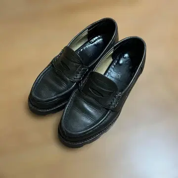 빈티지 로퍼 vibram 비브람 가죽 카키 파라부트