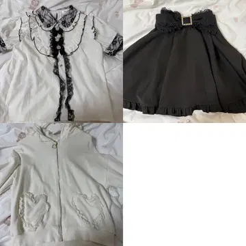 양산형 지뢰계 블라우스 스커트 후드티 묶음 판매