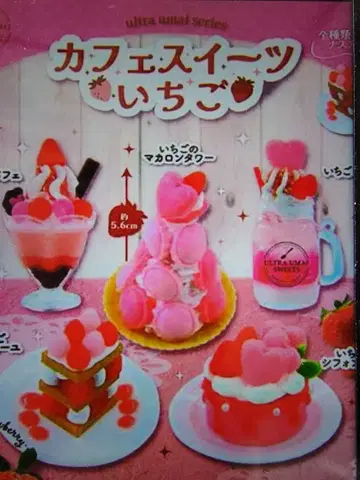 카페 디저트 딸기 가챠 파르페 마카롱 타워 쉬폰 케이크 3종