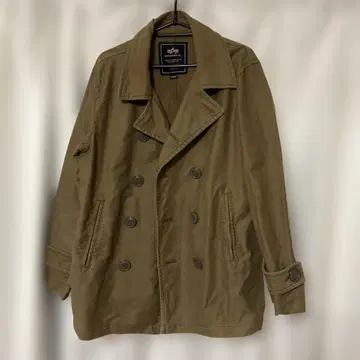 카키 더블 브레스트 밀리터리 자켓 코트