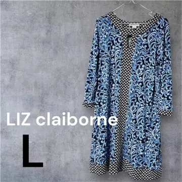 새상품급 LIZ claiborne 블루 반팔 티셔츠 원피스 [ L ]