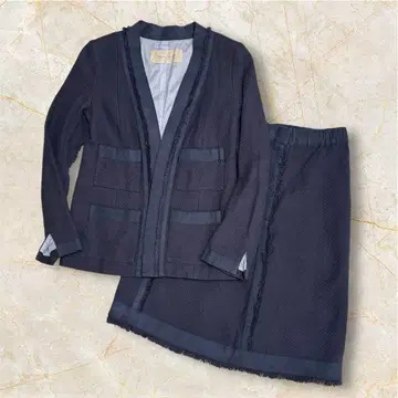 플레인 피플 트위드 셋업 자켓 2 스커트 3 네이비