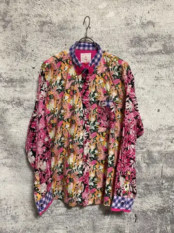 카와타니 셔츠 곤충 올 패턴 긴팔 셔츠